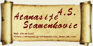 Atanasije Stamenković vizit kartica